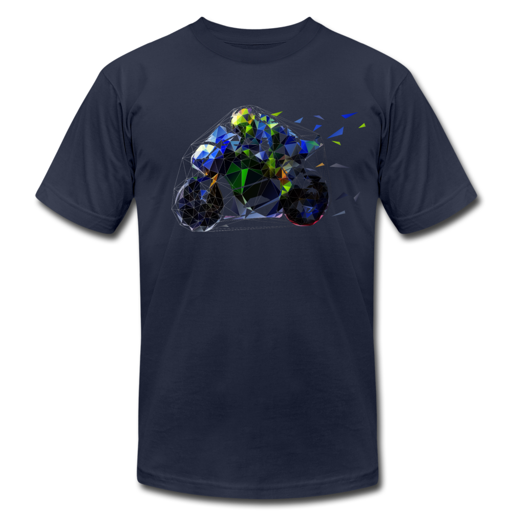 Abstract Motorcycle Biker T-Shirt - navy