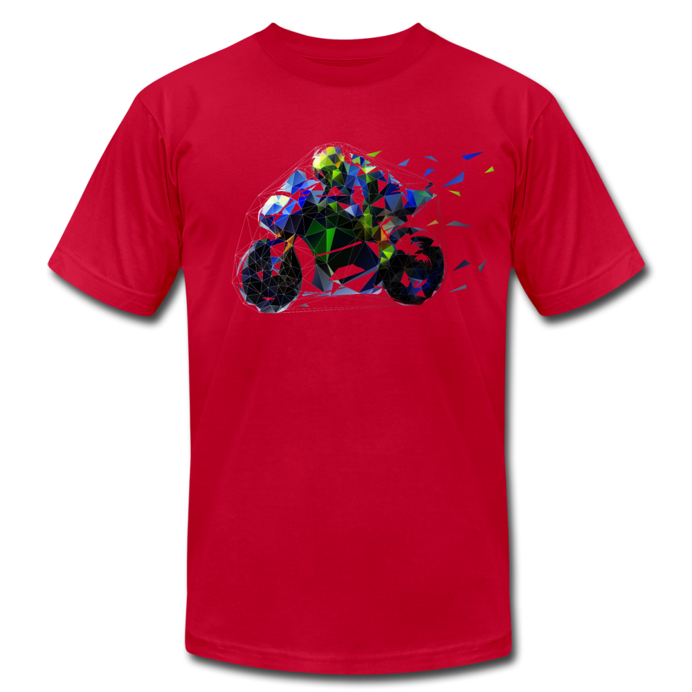Abstract Motorcycle Biker T-Shirt - red