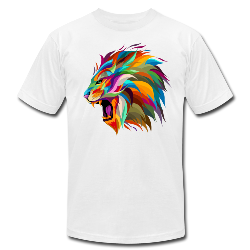 Colorful Abstract Lion T-Shirt - white
