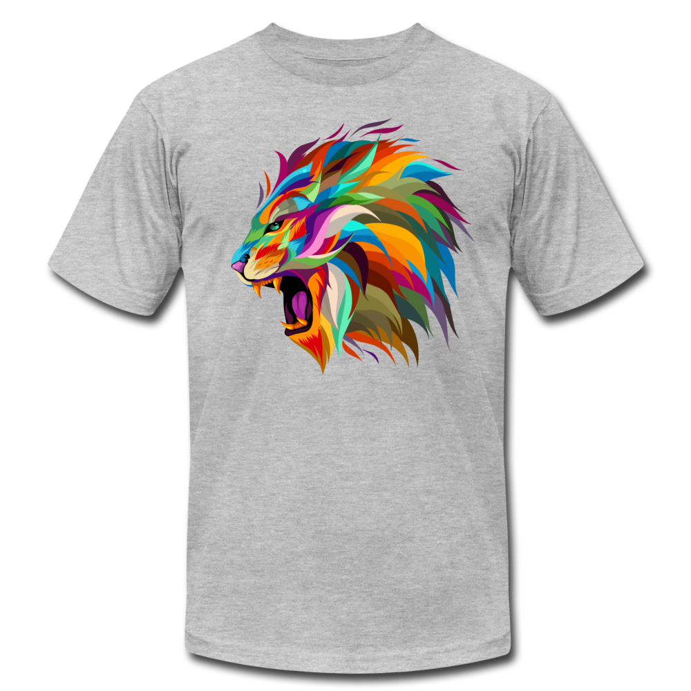 Colorful Abstract Lion T-Shirt - heather gray