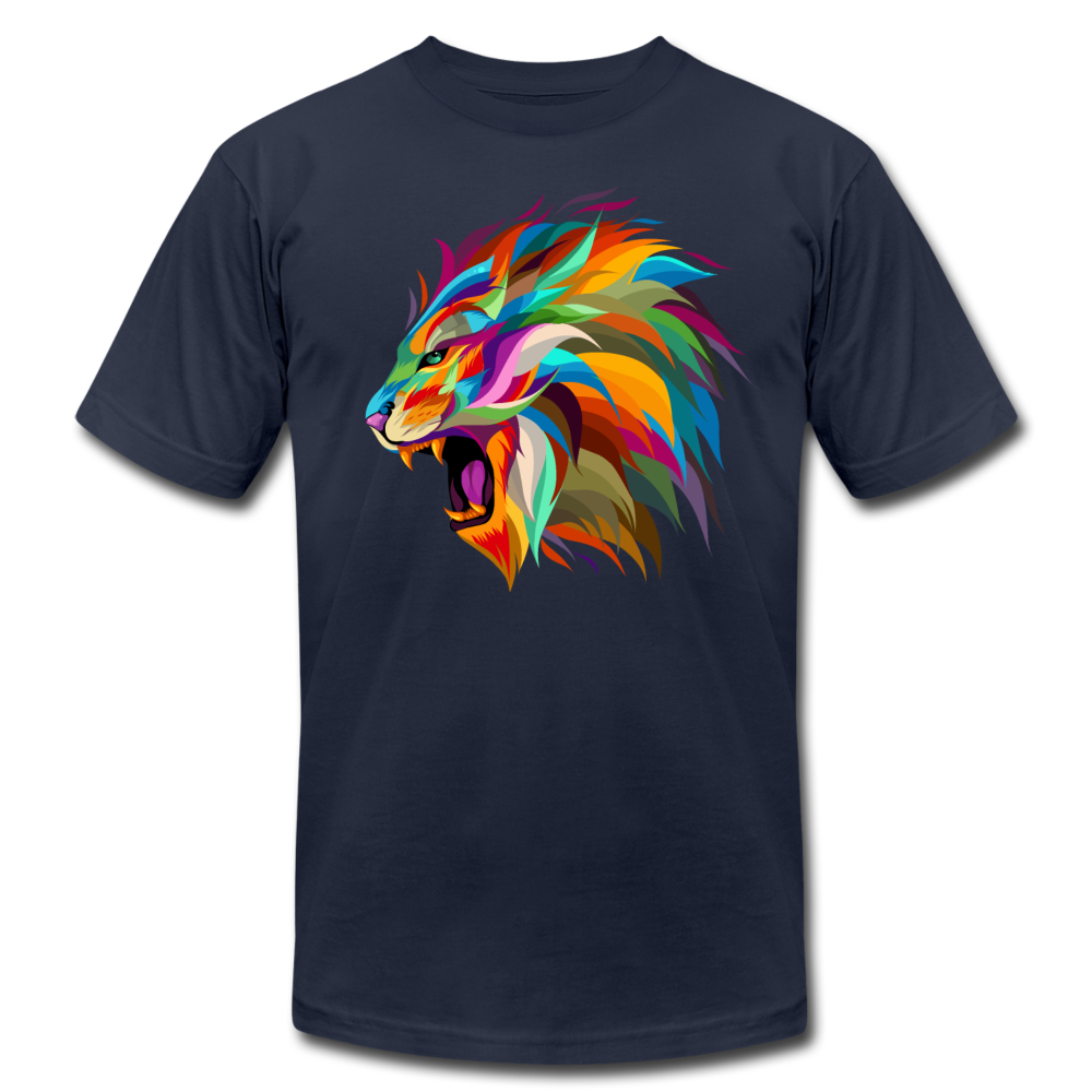 Colorful Abstract Lion T-Shirt - navy