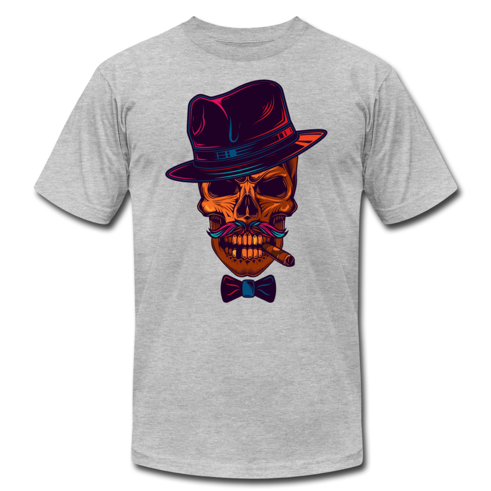 Skull Fedora T-Shirt - heather gray