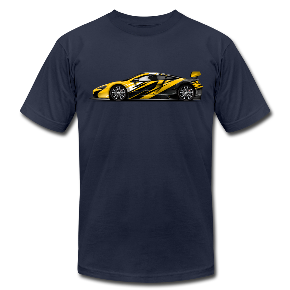 Black & Yellow Sports Car T-Shirt - navy