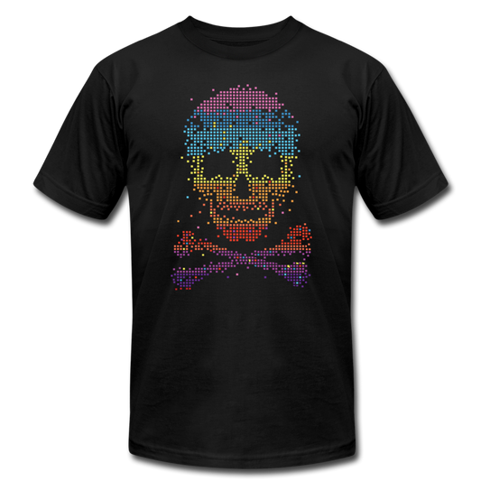 Colorful Dots Skull & Cross Bones - black
