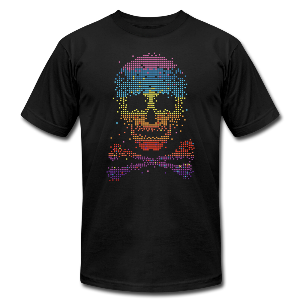 Colorful Dots Skull & Cross Bones - black