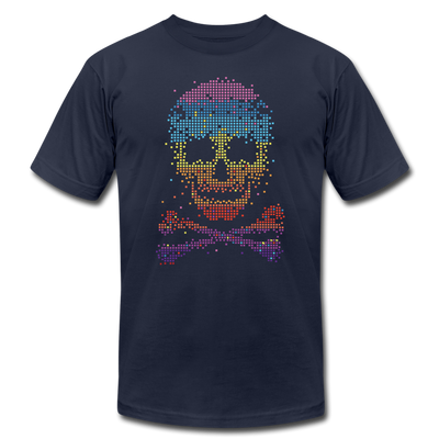 Colorful Dots Skull & Cross Bones - navy