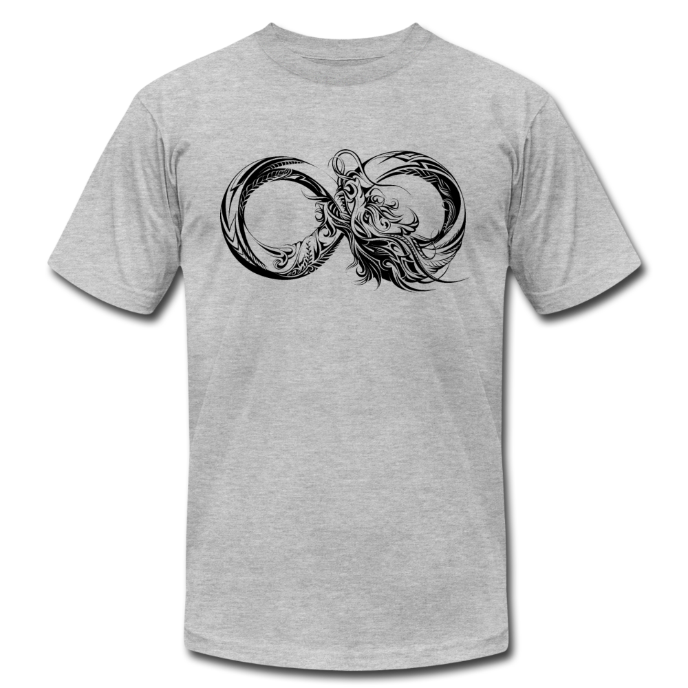 Tribal Maori Infinity Dragon T-Shirt - heather gray