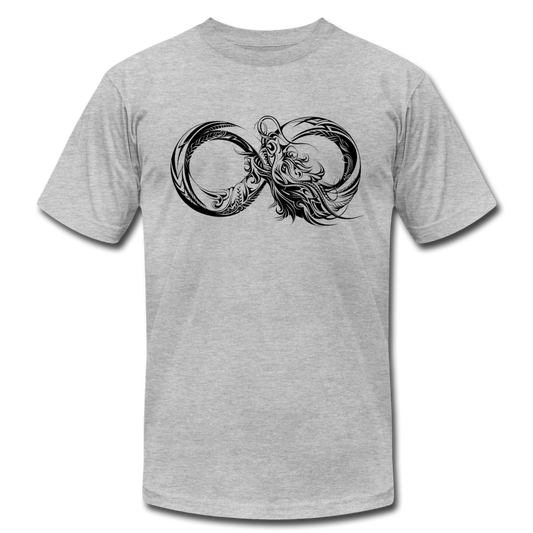 Tribal Maori Infinity Dragon T-Shirt - heather gray