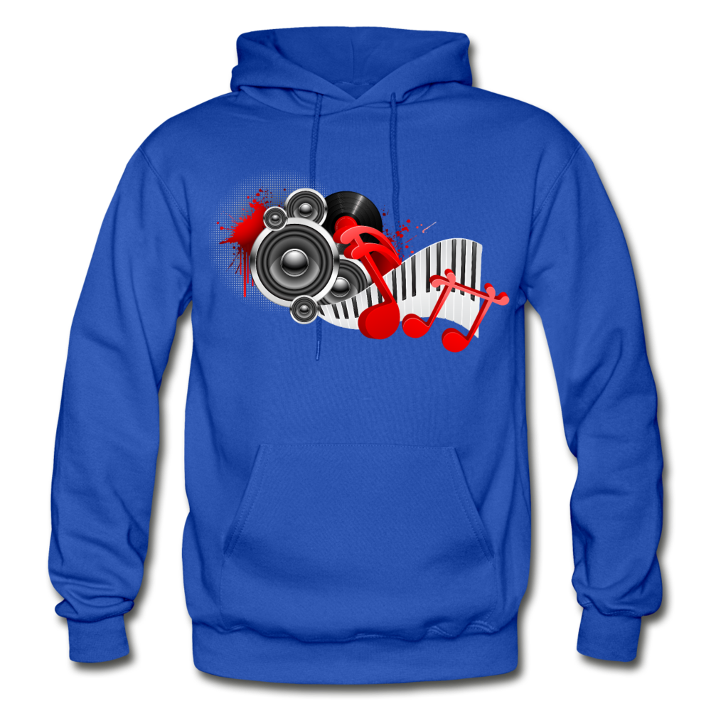 Music Notes & Speakers Hoodie - royal blue