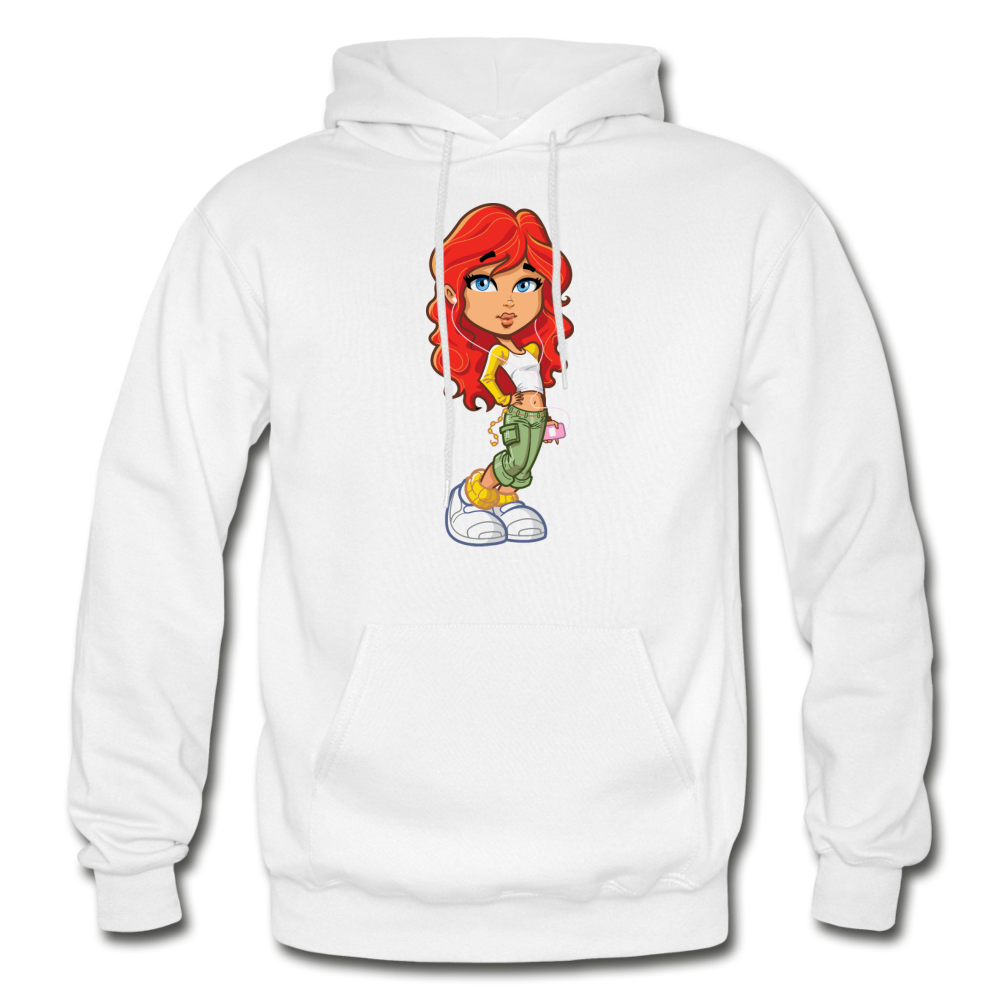 Cartoon Girl Hoodie - white