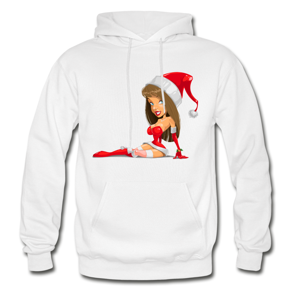 Santa Girl Cartoon Hoodie - white