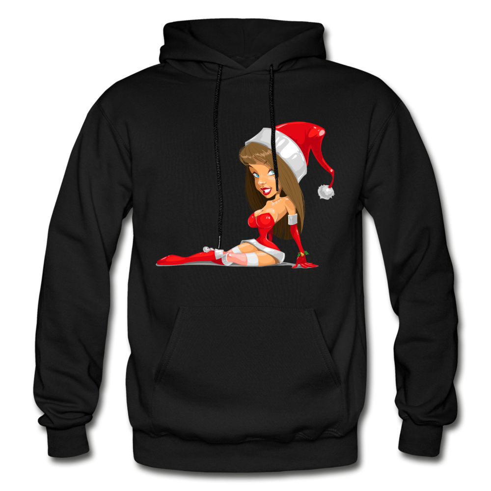 Santa Girl Cartoon Hoodie - black