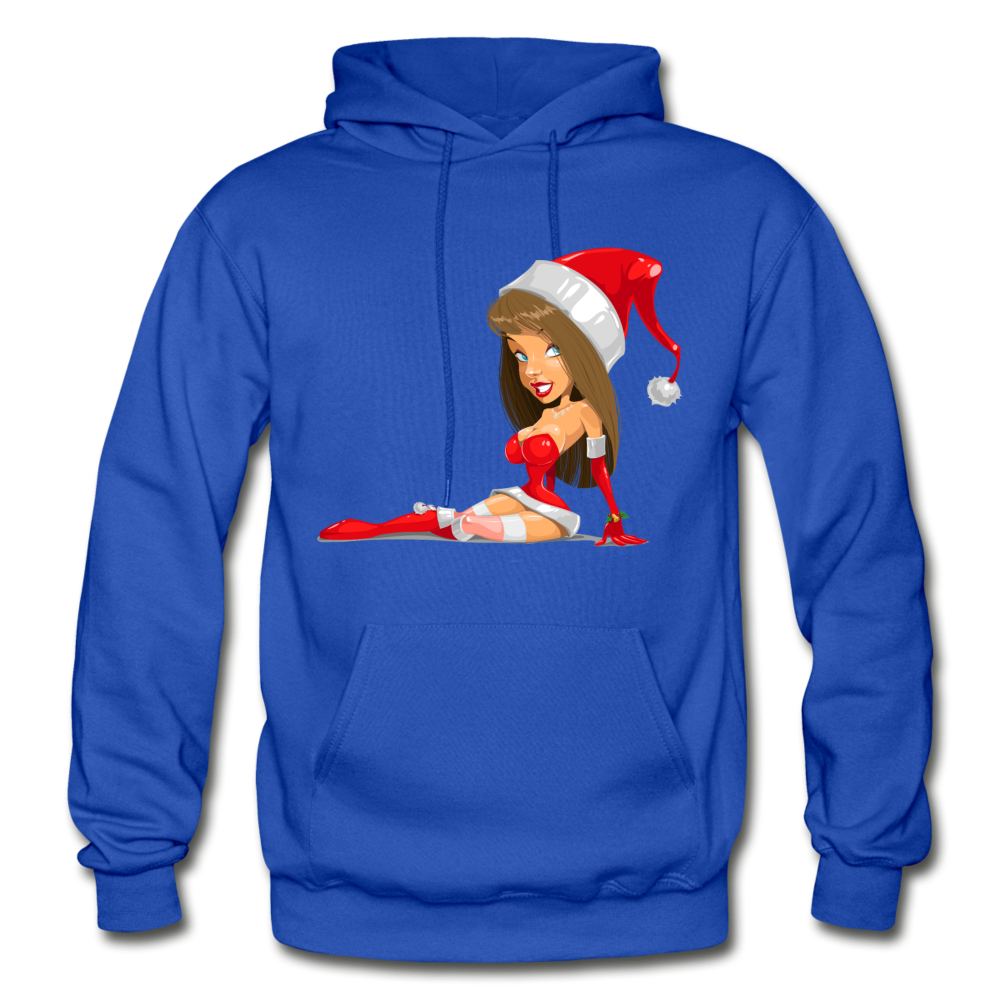 Santa Girl Cartoon Hoodie - royal blue
