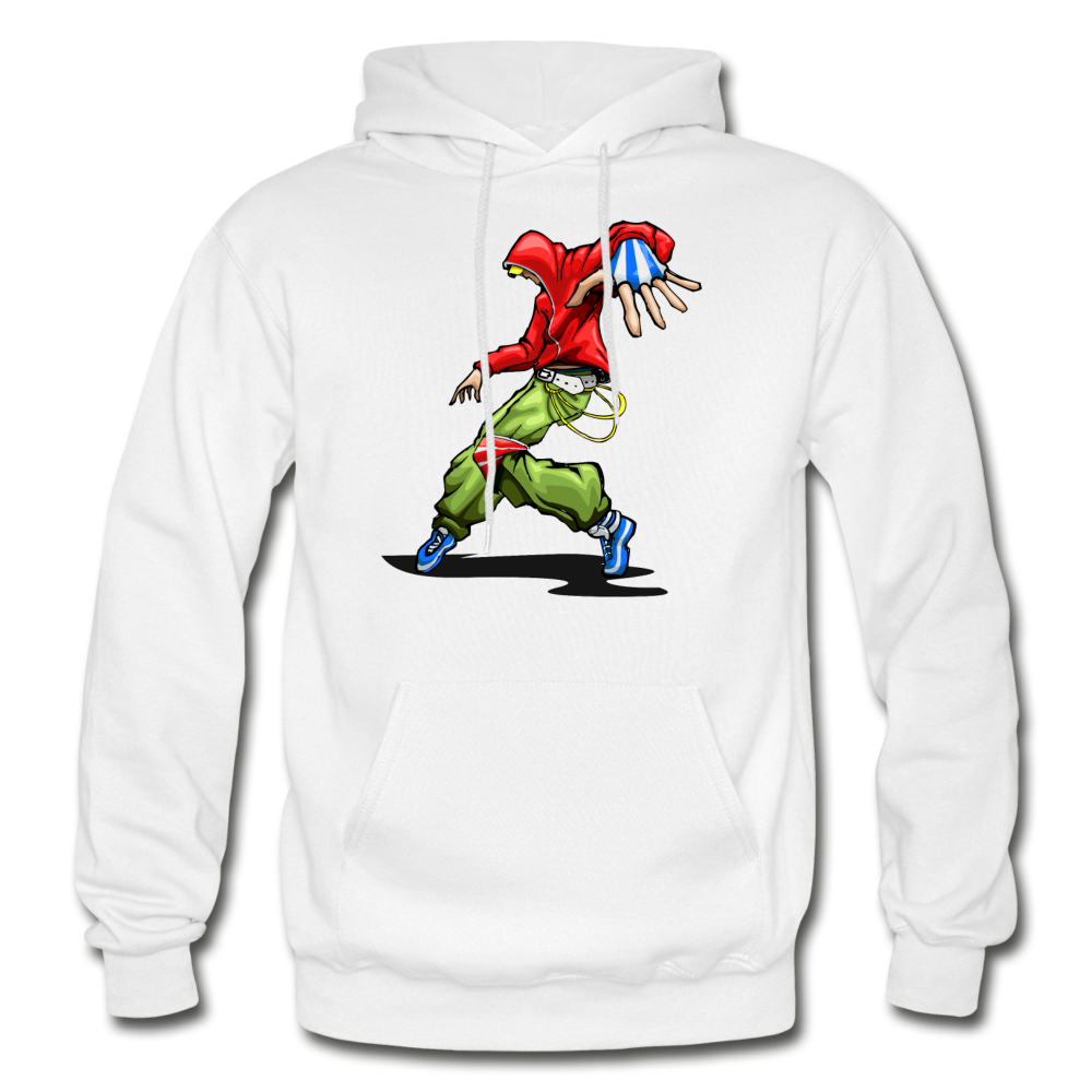 Hip Hop Dancer Cartoon Hoodie - white