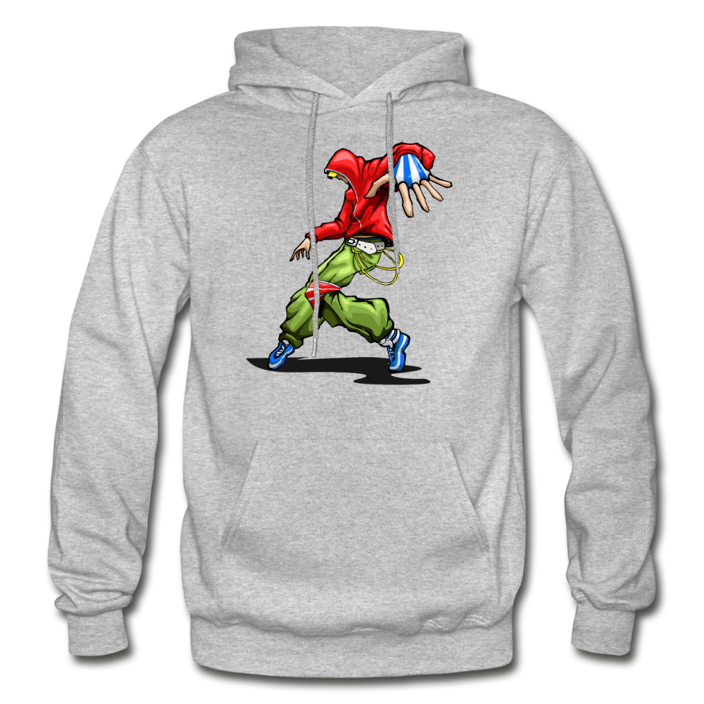 Hip Hop Dancer Cartoon Hoodie - heather gray