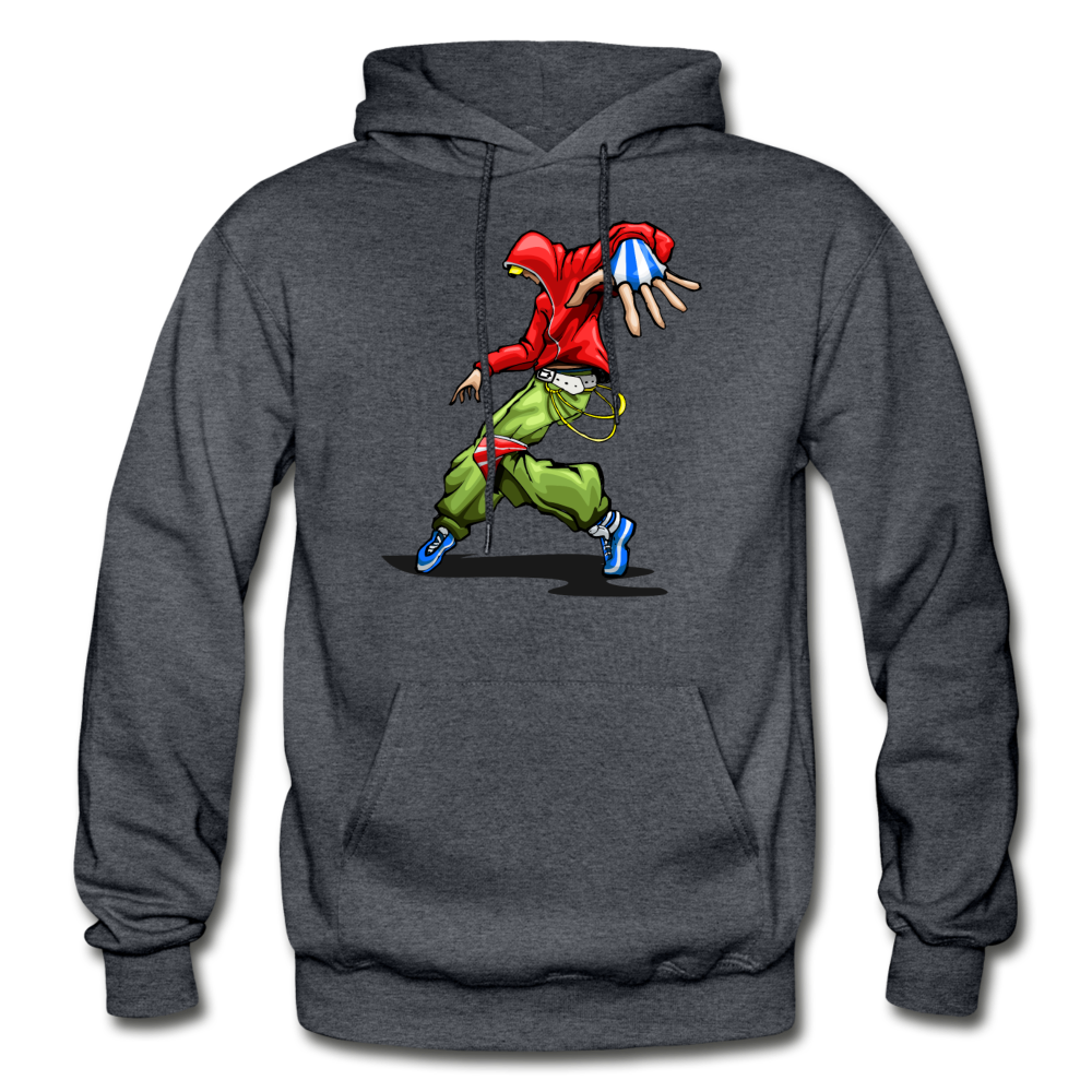 Hip Hop Dancer Cartoon Hoodie - charcoal gray