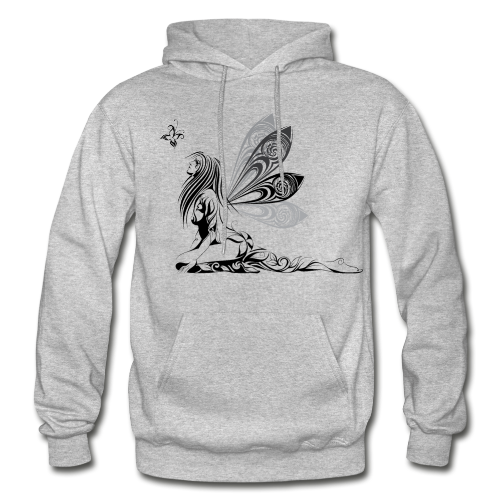 Tribal Maori Fairy Butterfly Girl Hoodie - heather gray