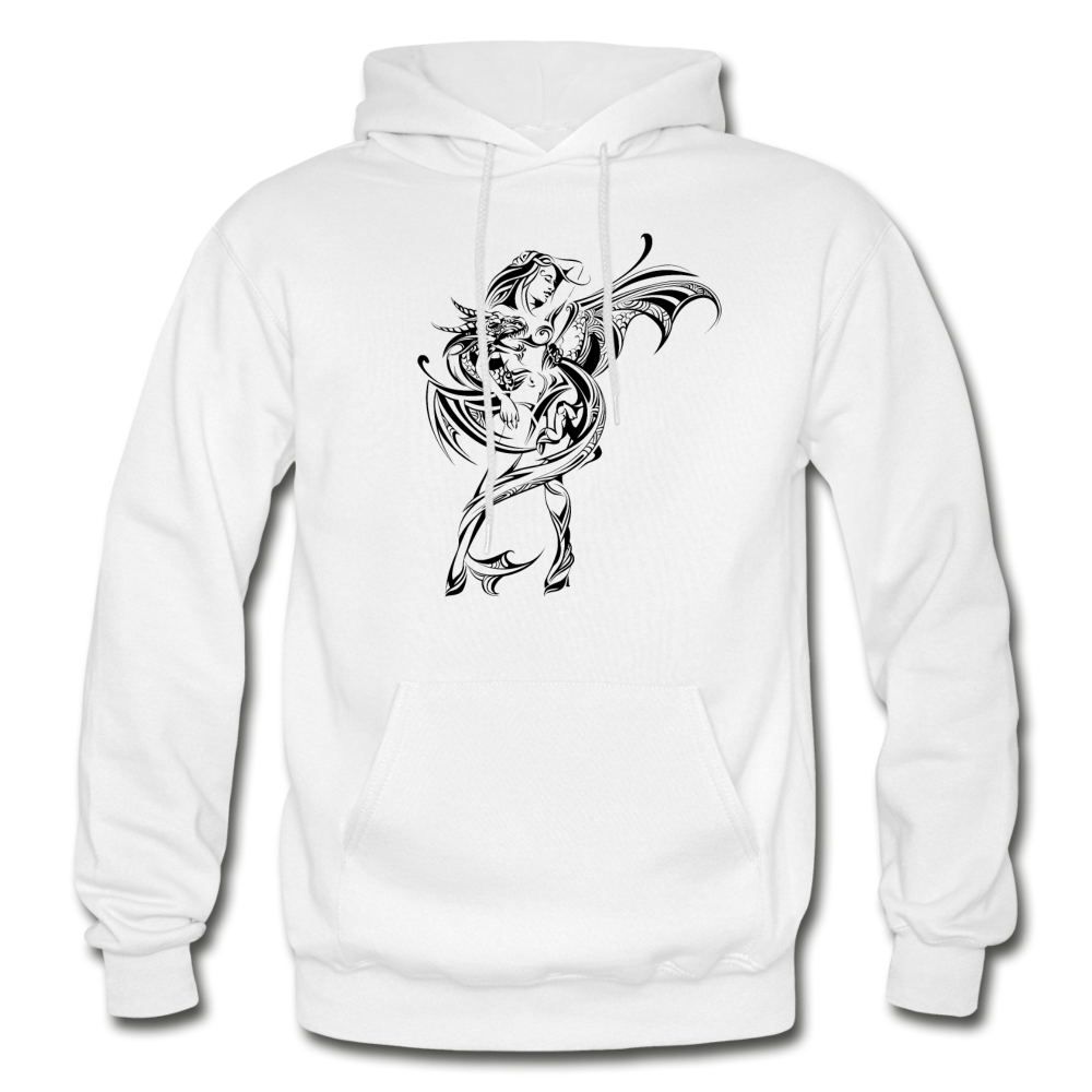 Tribal Maori Dragon Girl Hoodie - white