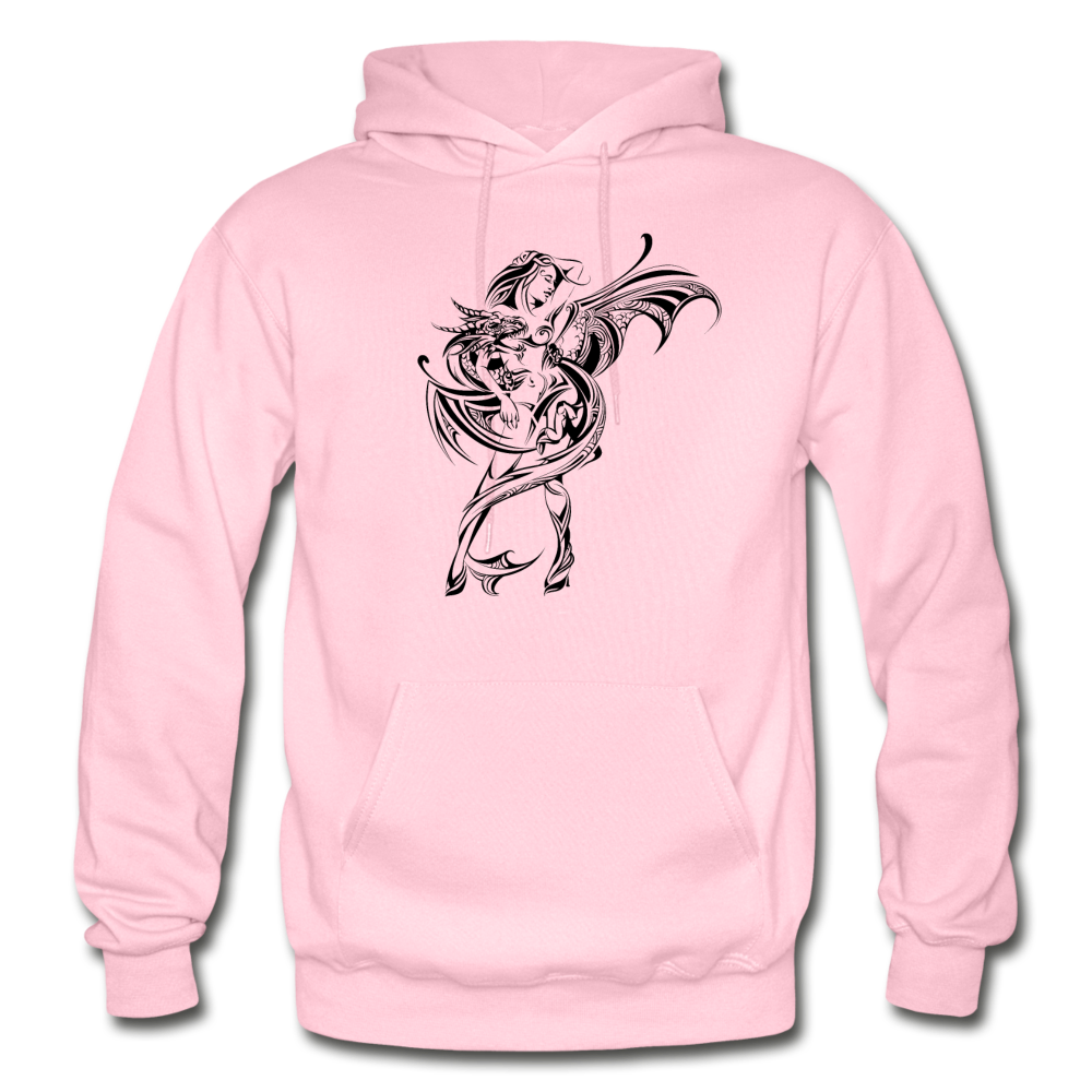 Tribal Maori Dragon Girl Hoodie - light pink