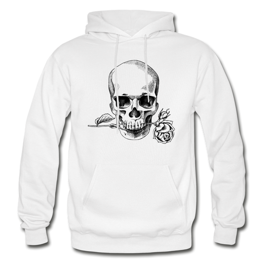 Skull Rose Hoodie - white