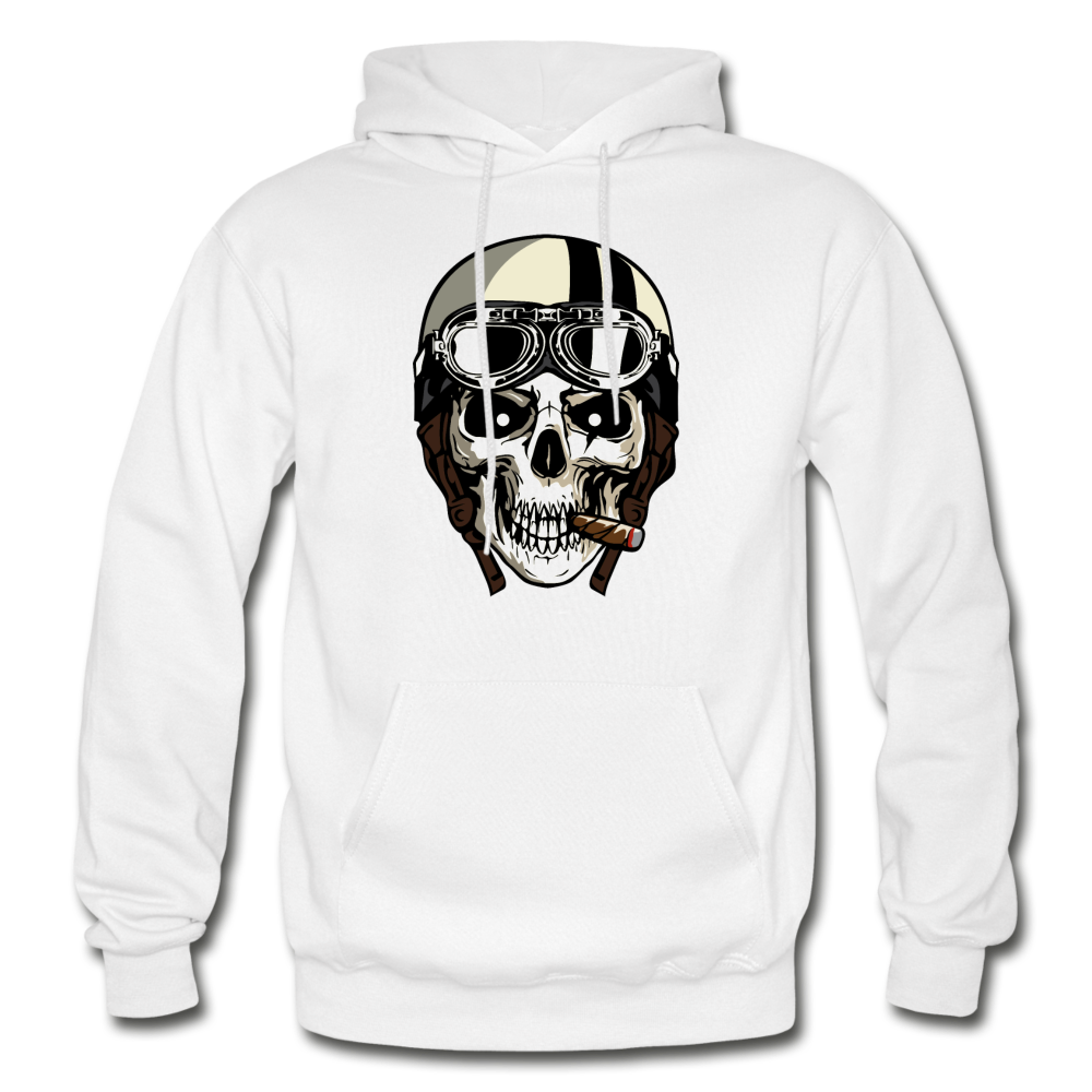 Skull Racer Hoodie - white
