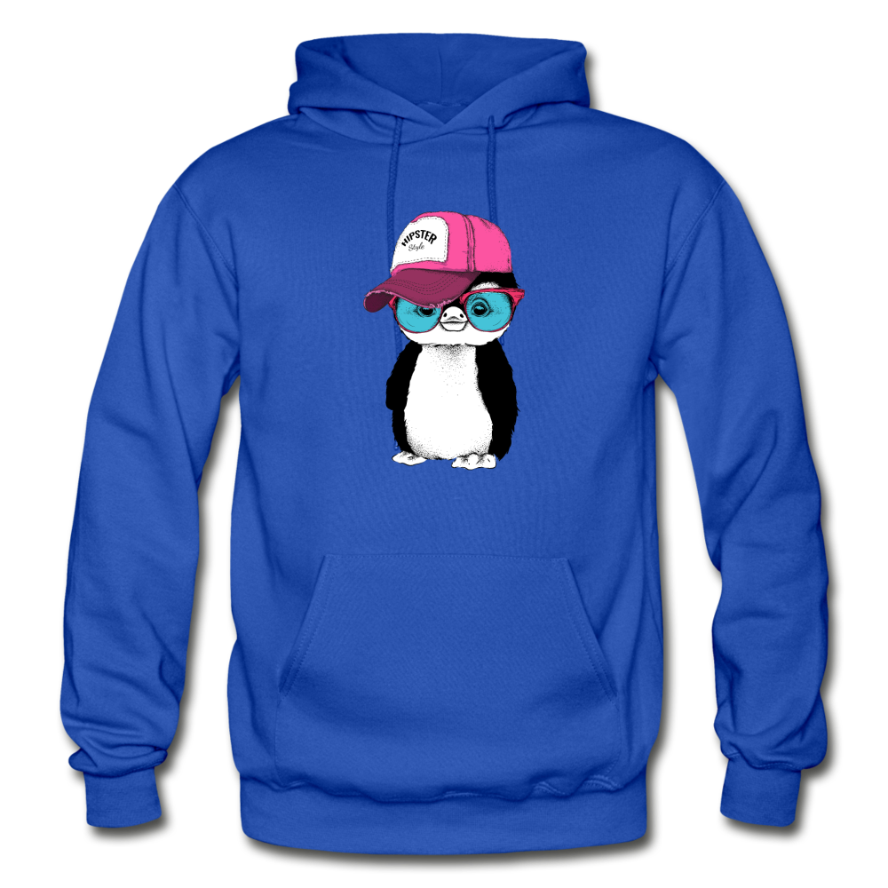 Hipster Penguin Hoodie - royal blue