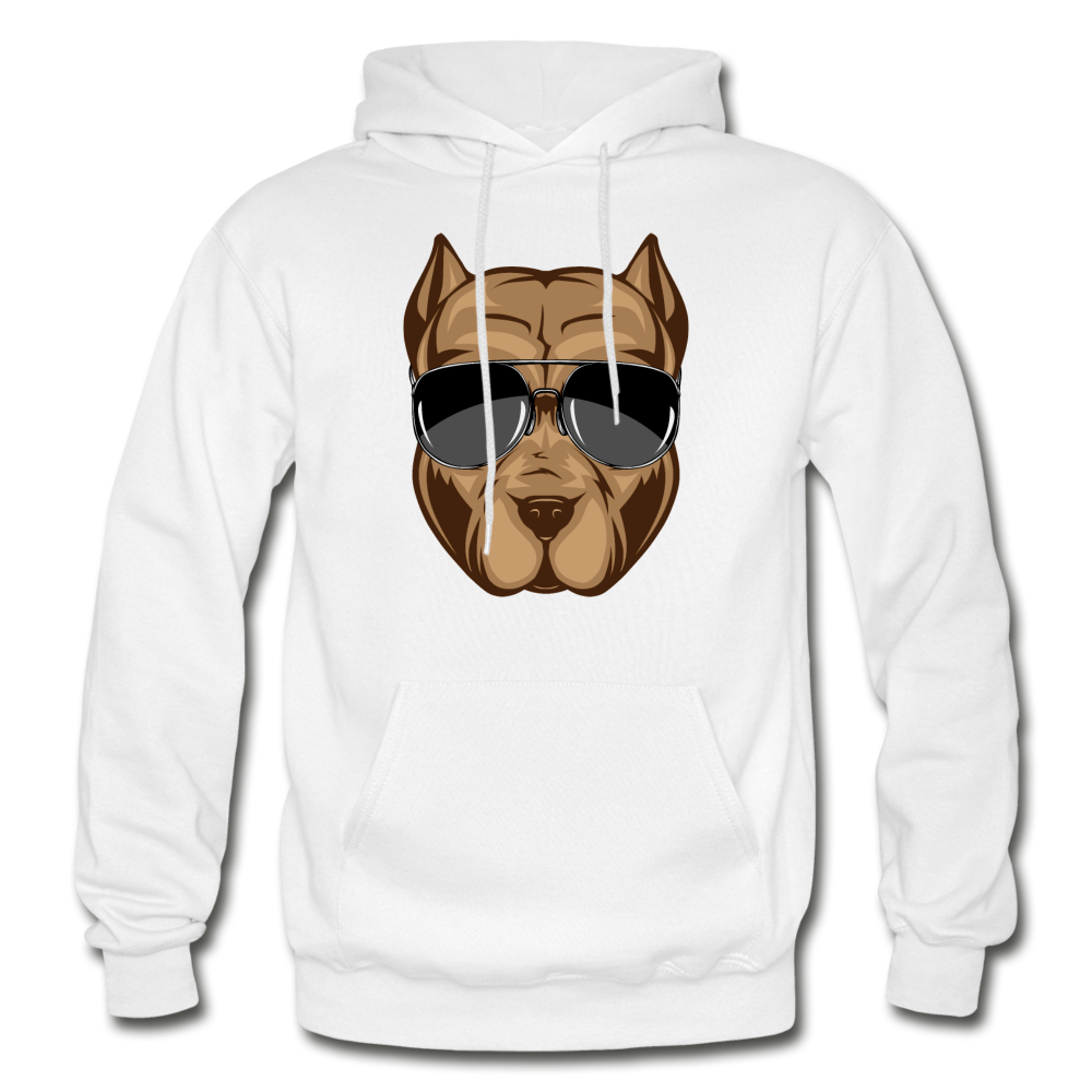 Cool Dog Sunglasses Hoodie - white