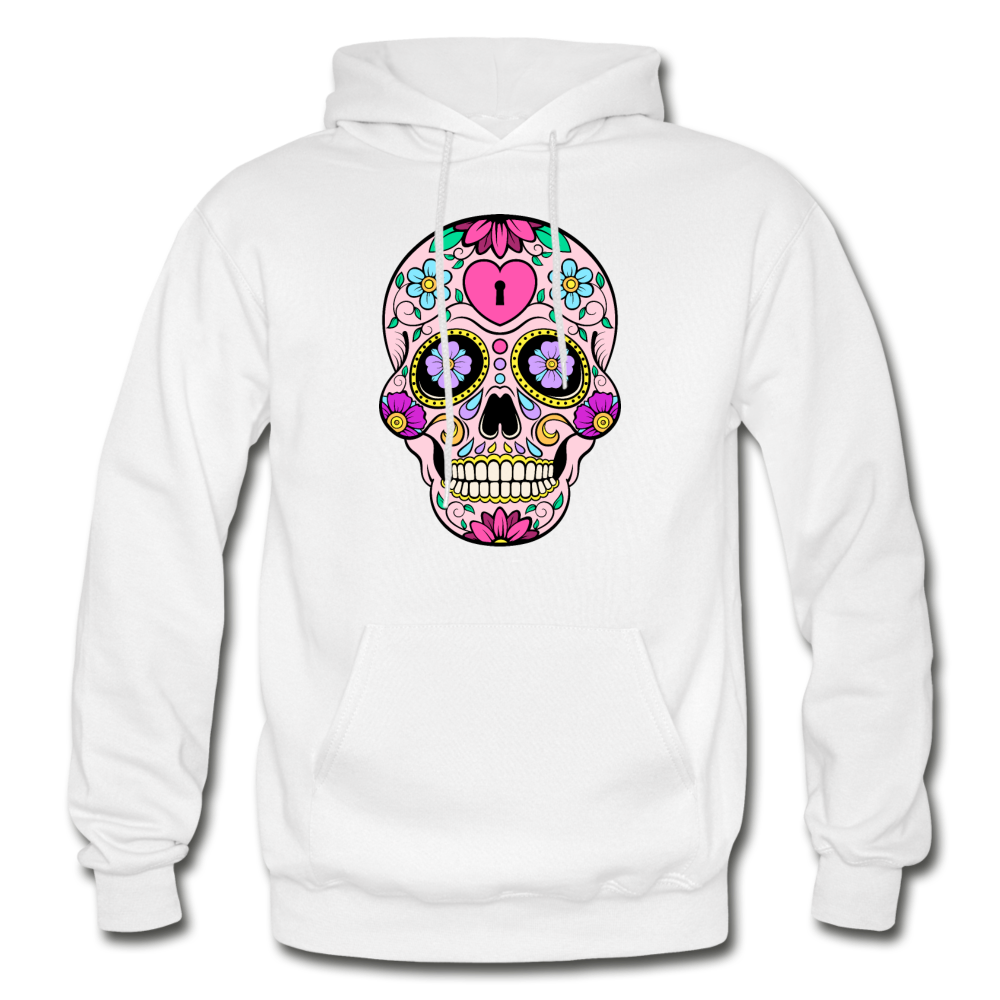 Colorful Sugar Skull Hoodie - white