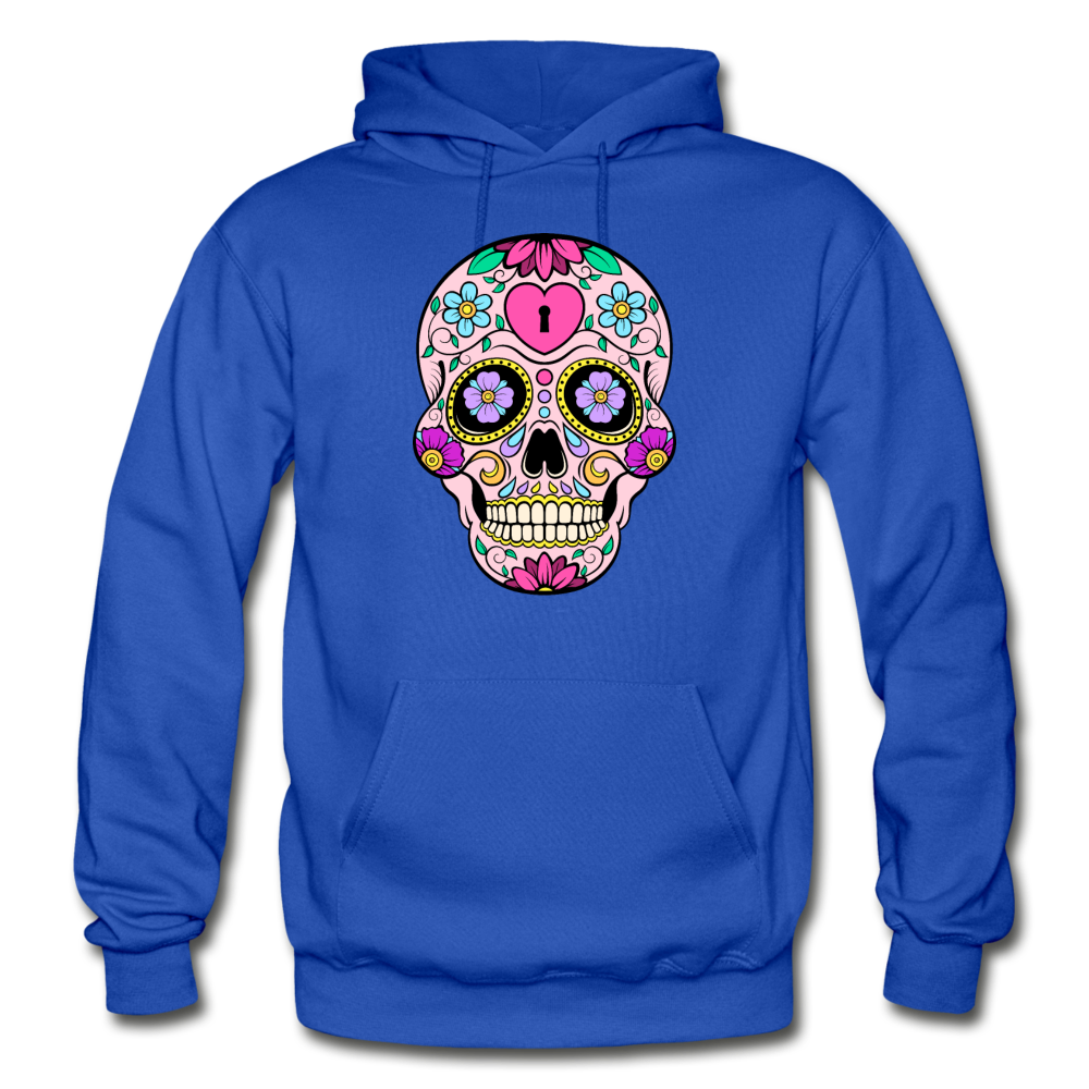 Colorful Sugar Skull Hoodie - royal blue
