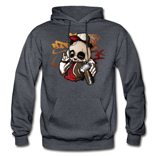 Hip Hop Panda Graffiti Artist Hoodie - charcoal gray