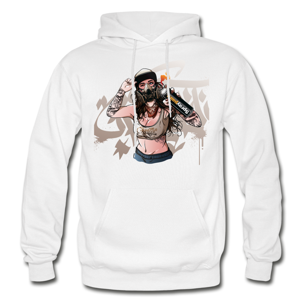 Graffiti Artist Girl Hoodie - white