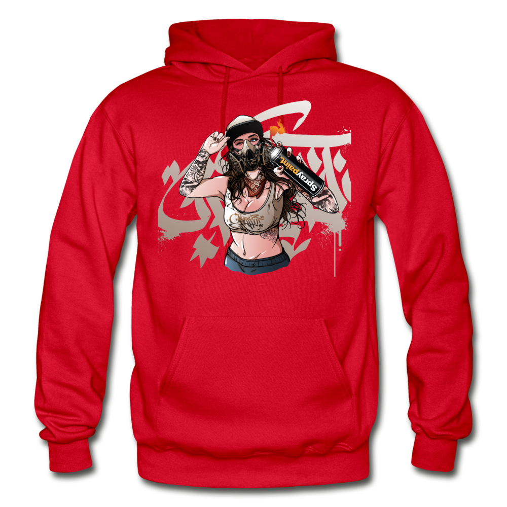 Graffiti Artist Girl Hoodie - red