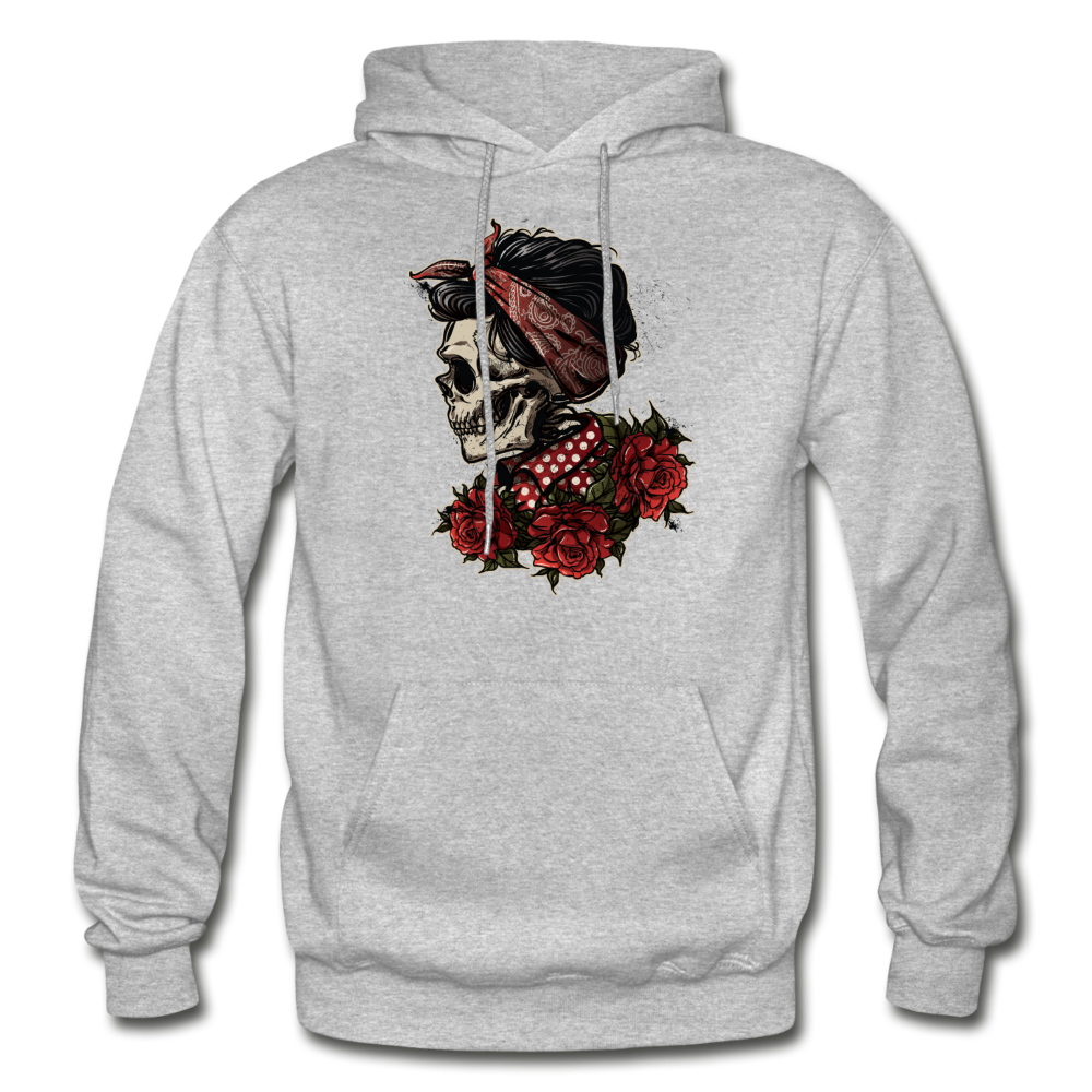 Girl Skull Hoodie - heather gray