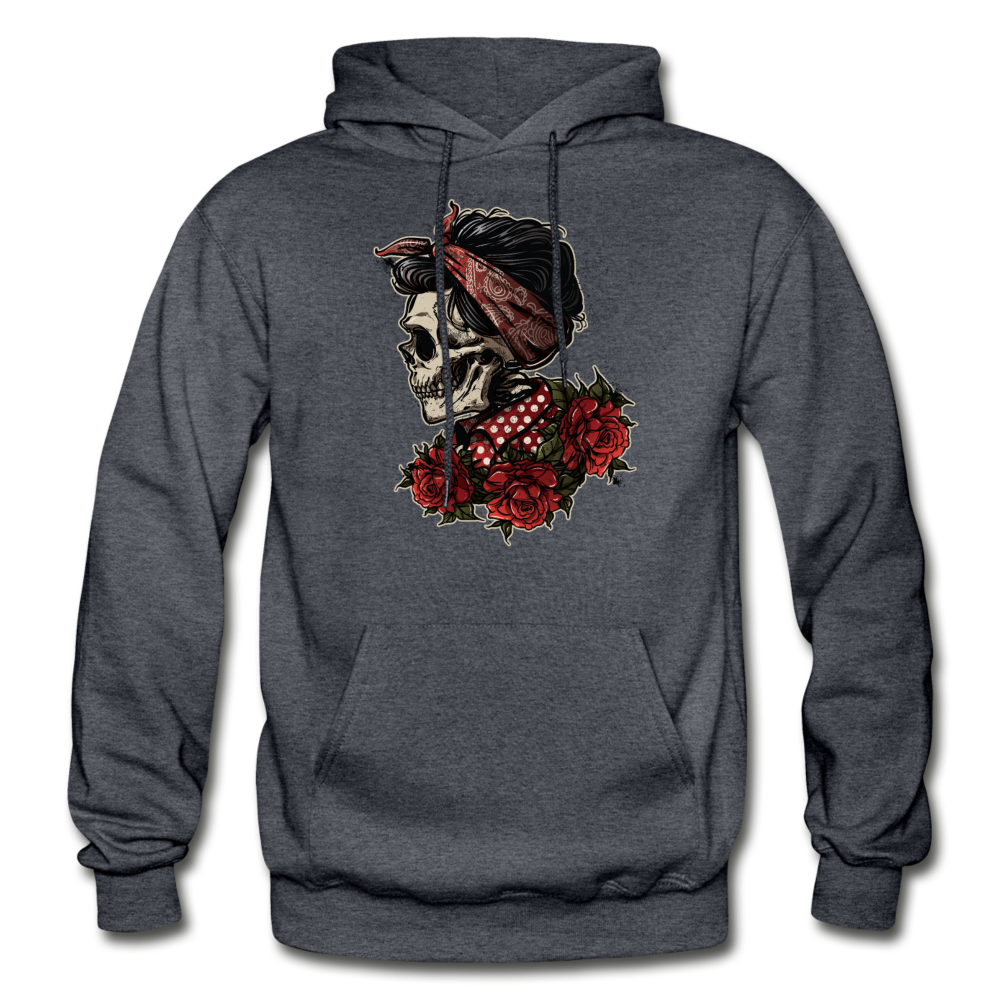 Girl Skull Hoodie - charcoal gray