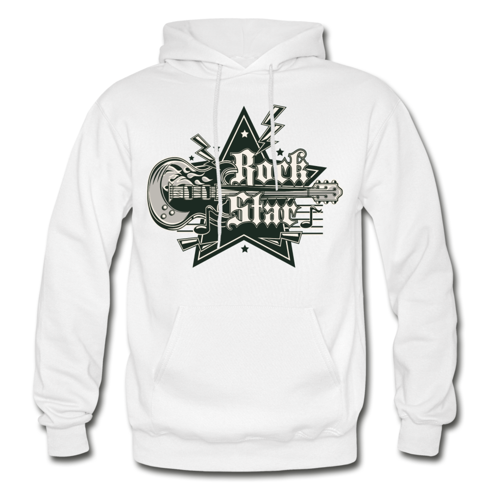 Rockstar Retro Guitar Hoodie - white
