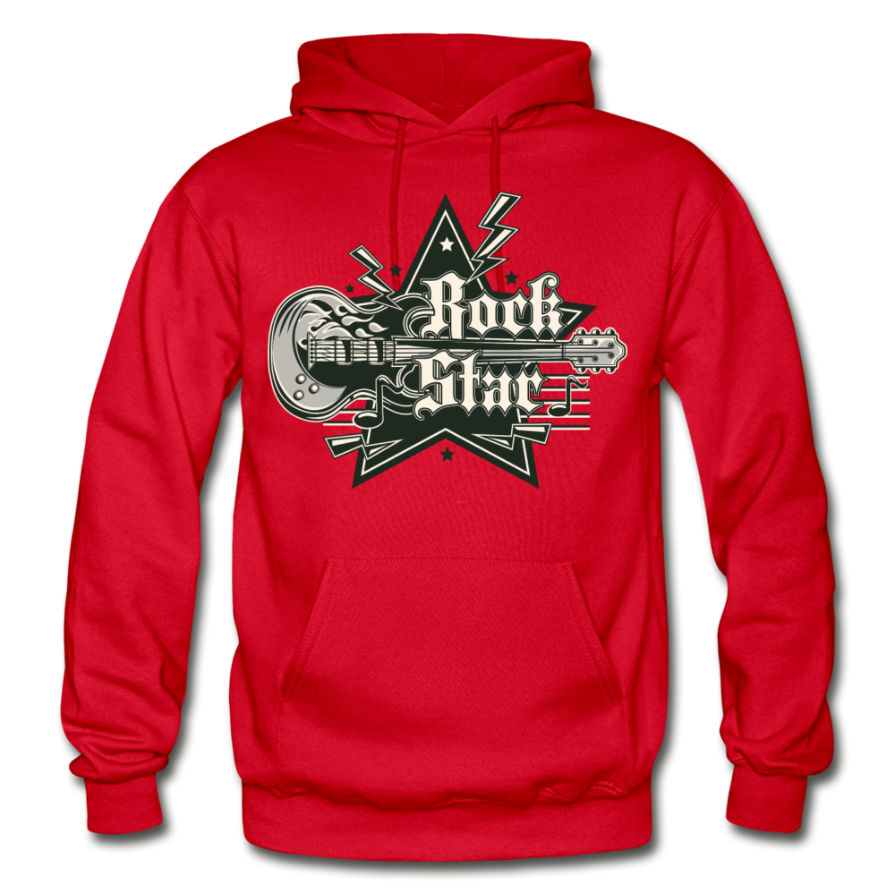 Rockstar Retro Guitar Hoodie - red
