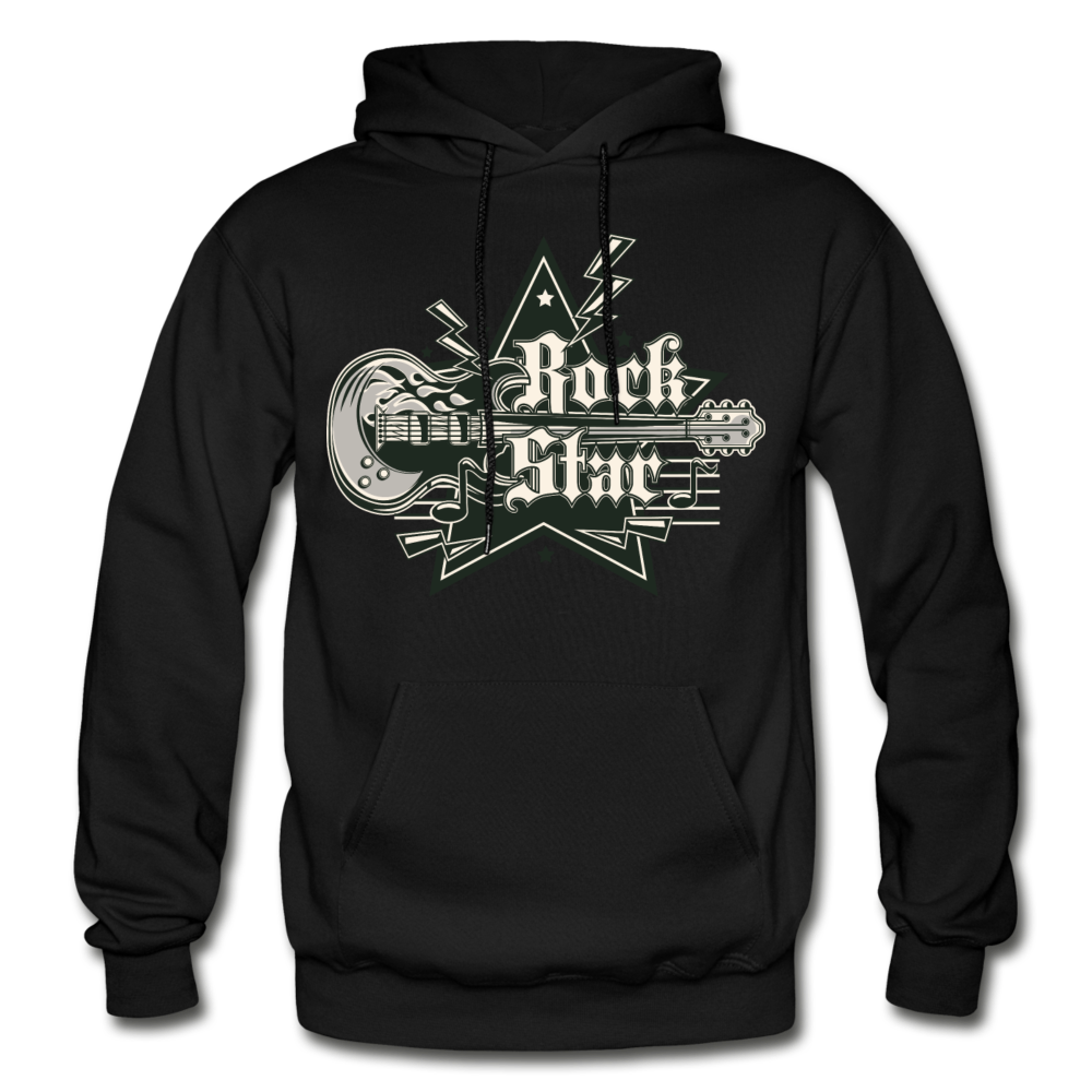 Rockstar Retro Guitar Hoodie - black