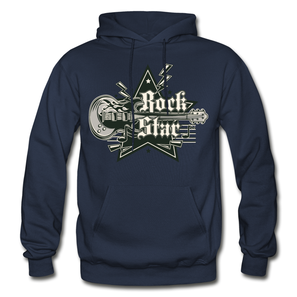 Rockstar Retro Guitar Hoodie - navy