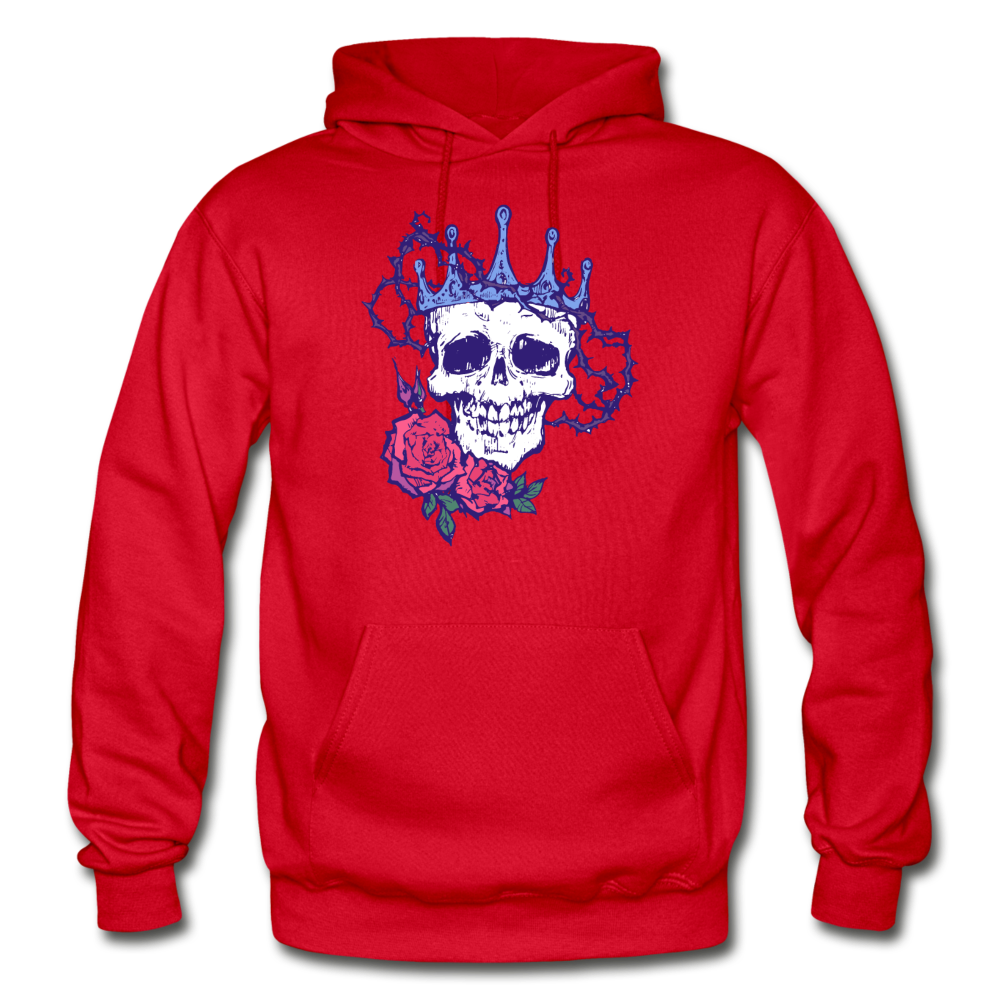Skull Crown Roses Hoodie - red