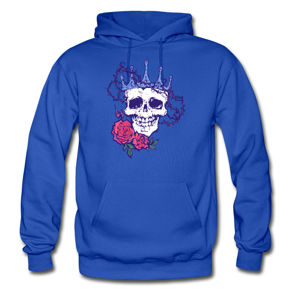 Skull Crown Roses Hoodie - royal blue