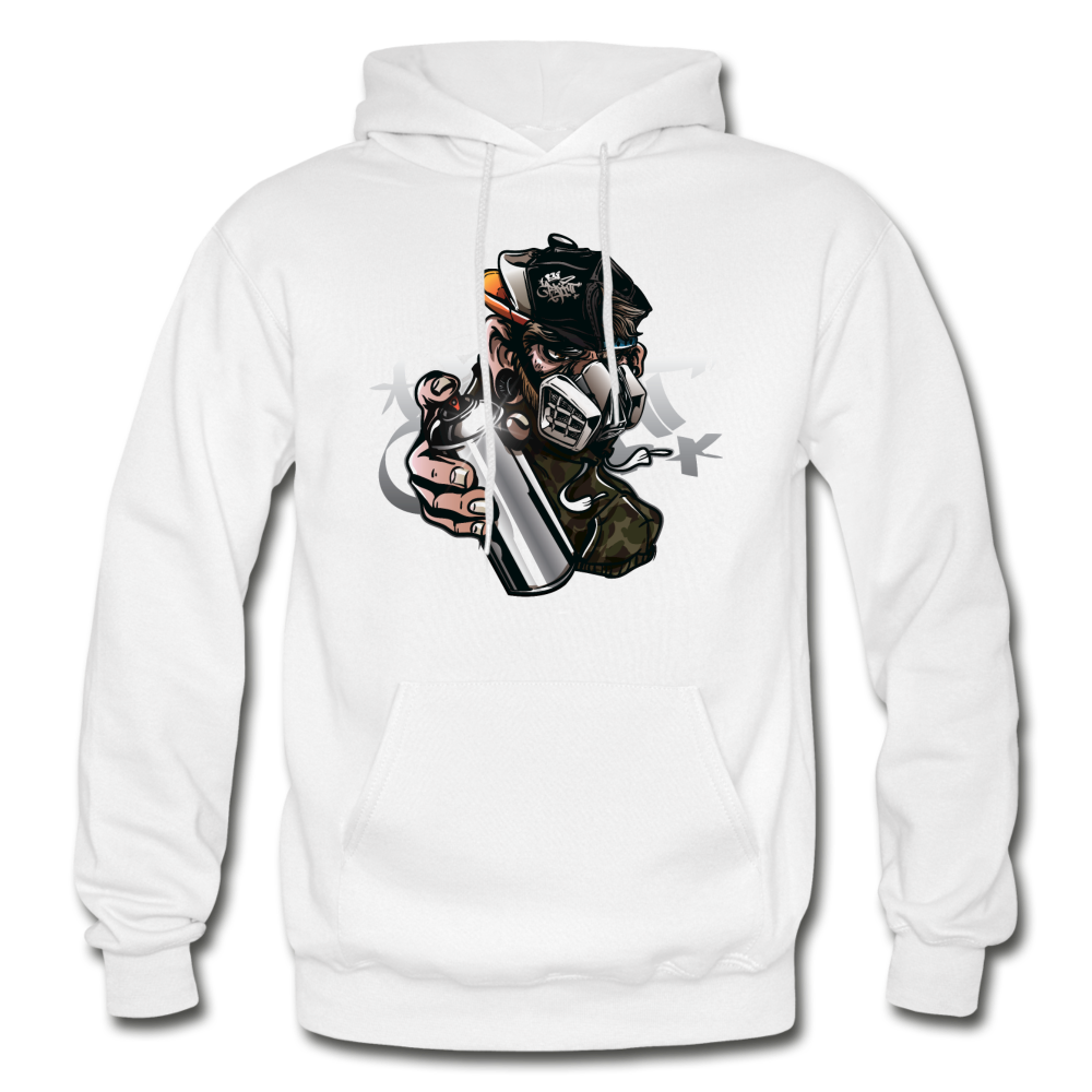 Graffiti Artist Mask Hoodie - white