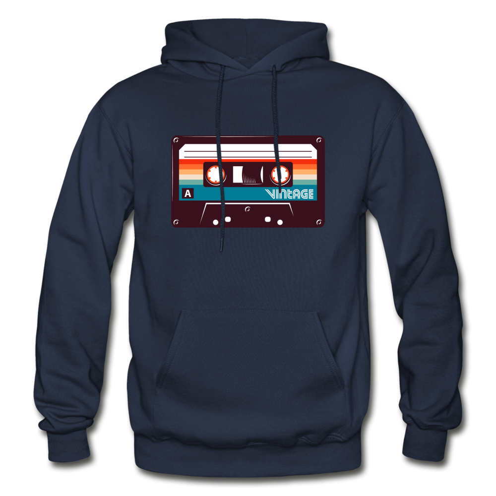Vintage Cassette Hoodie - navy
