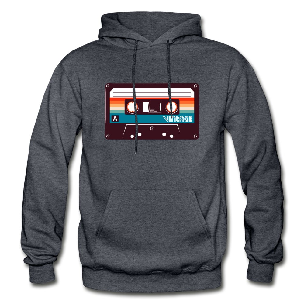 Vintage Cassette Hoodie - charcoal gray