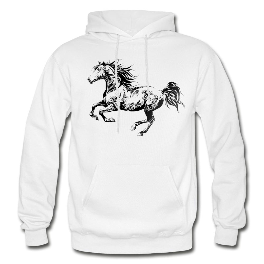 Tribal Maori Horse Hoodie - white