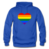 Rainbow Stripes Heart Hoodie - royal blue