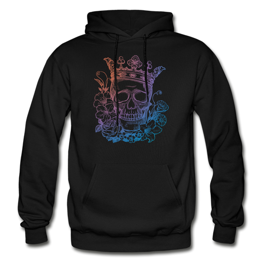 Skull Crown & Roses Hoodie - black