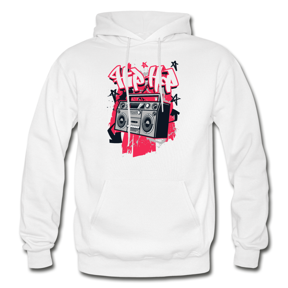 Hip Hop Boombox Hoodie - white