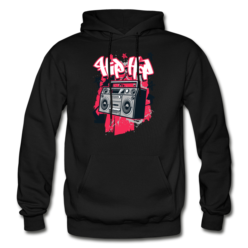 Hip Hop Boombox Hoodie - black
