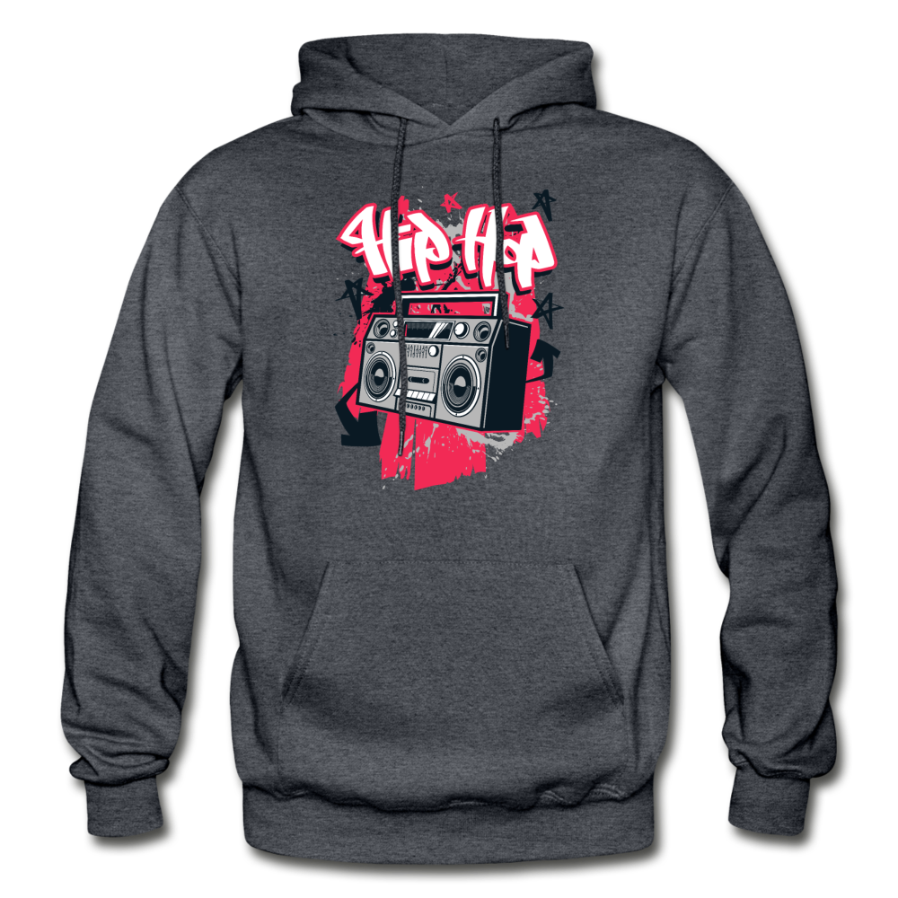 Hip Hop Boombox Hoodie - charcoal gray