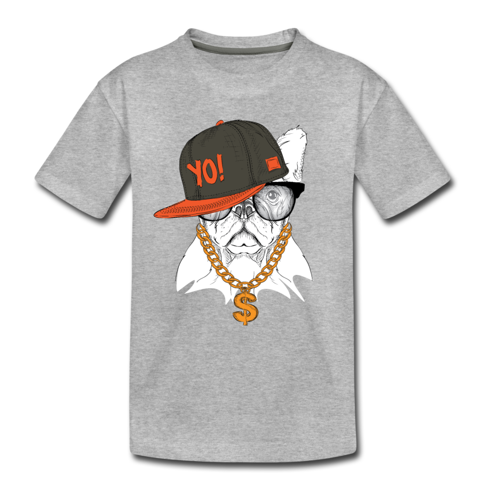Hip Hop French Bulldog T-Shirt - heather gray